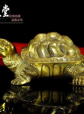 黄铜乌龟摆件 巴西龟大小号铜龟 祝寿贺寿金属装饰工艺礼品摆饰
