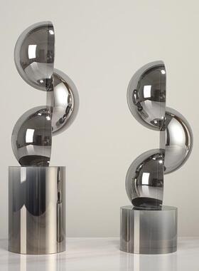 轻奢风装高ZY5326档水几何摆晶件家居品客厅饰电视柜茶几抽象软艺