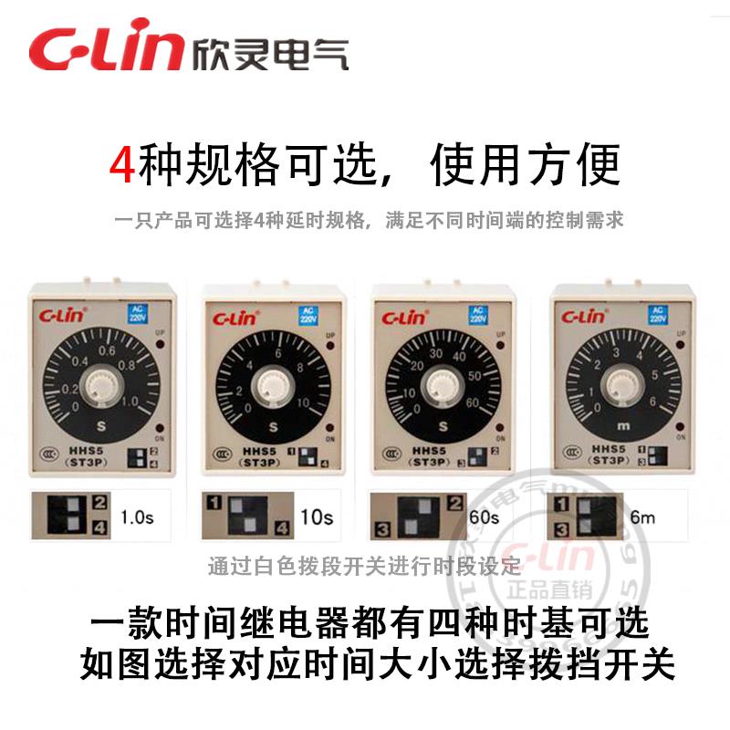 欣灵时间继电器ST3PA-A/B/C/D/E/F/G电子式HHS5C通电延定时24220V - 图0
