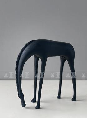 UWP抽象现代简约铸铁马金属鹿装饰售新中式厅客楼处入桌户玄关面