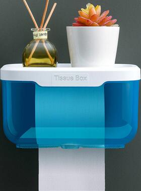Toilet Paper Holder Wall Mounted Tube Tray Tissue Box Shelf