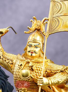 藏传纯铜全鎏金格萨尔王佛像32cm家用密宗供奉佛堂铜像桌面铜摆件