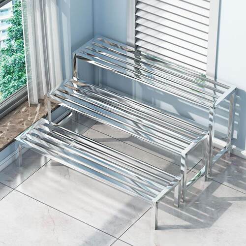 不锈钢花架阶梯式组合阳台多肉专用多层架加宽户外植物摆放花盆架 - 图1