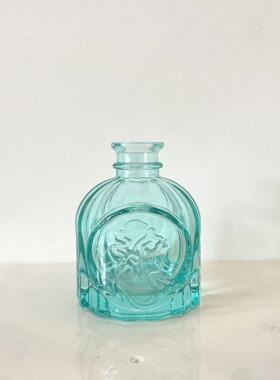 复古玻璃花瓶花瓶浮雕装饰摆件
