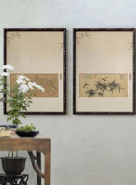 宋代美学新中式装饰画客厅沙发背景墙三联挂画民宿风茶室挂毯