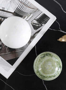 现代简约创意大理石圆球工艺品摆件酒店民宿客厅装饰品摆件