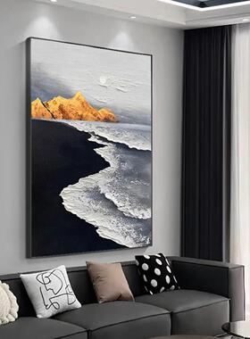 黑白灰极简客厅装饰画抽象艺术玄关挂画级感背景墙挂画壁画落地