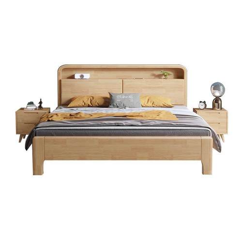 北欧实木床1.8米软靠多功能双人床1.5米现代简约小户型1.2m储物床 - 图3