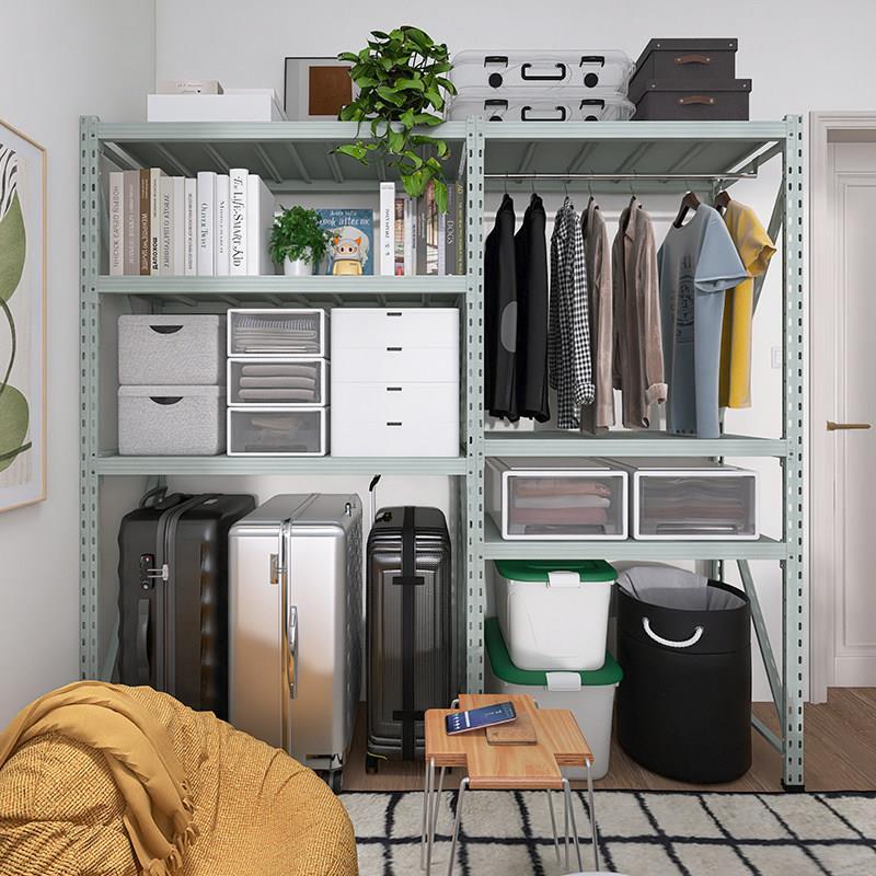 Gray green home storage rack three-story balcony hollow hole board shelf luggage trolley box basement storage m1