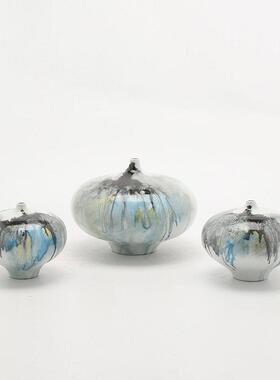 新中式创意手绘陶瓷小花瓶摆件家居样板房酒店电视柜玄关软装饰品