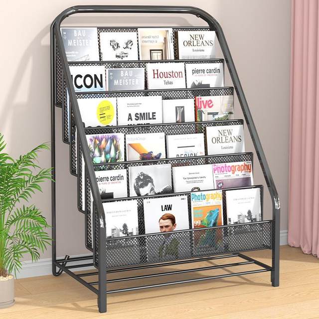 Magazine rack display rack book store shelf promotional information shelf single page display rack storage floor-standing newspaper newspaper rack