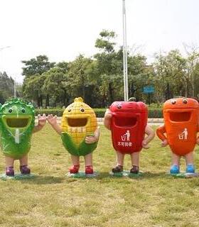 卡通垃圾桶学校幼儿园林户外小区商场动物玻璃钢雕塑可爱装饰摆件