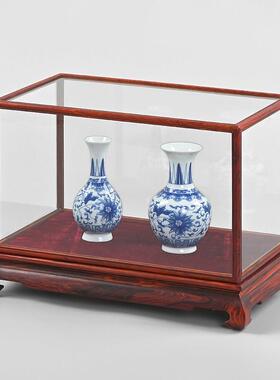 红木雕枝宝笼尘玻璃罩子佛红像品文玩花瓶摆件工艺品jj-blz-1防罩
