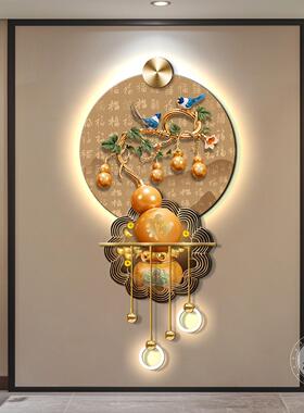 新款入户玄关装饰画走廊过道LED灯画高级感立体壁灯葫芦福禄挂画