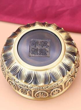 厂家黄铜有聚宝盆摆件求必应铜yqby聚宝宝盆莲居花底座聚盆家摆件