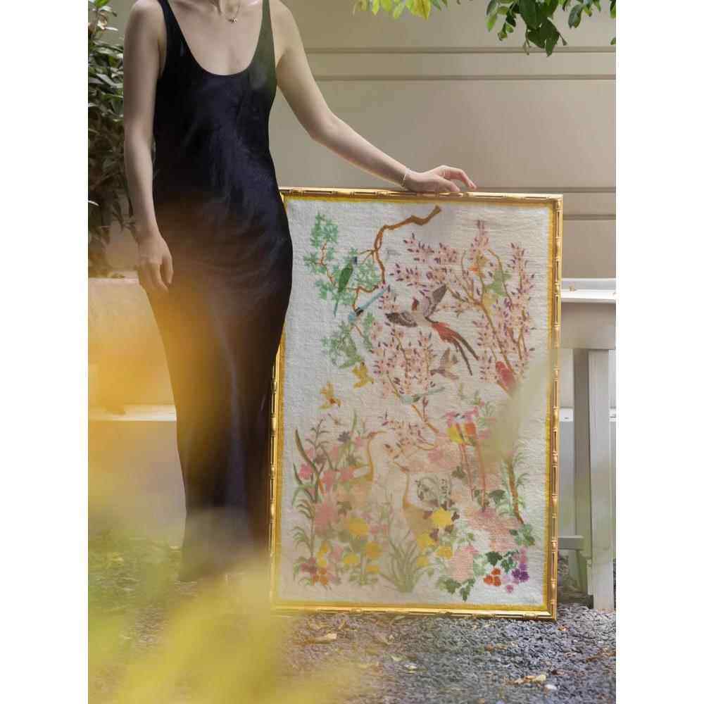 新中式《明媚东方》2024新款高级大气装饰画客厅艺术背景墙花卉画,淘宝优惠券,粉丝福利购,淘宝优惠卷