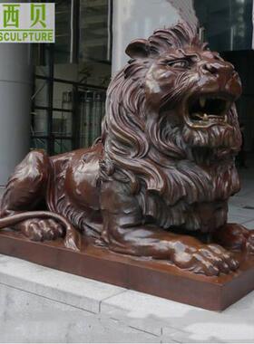 铜雕欧洲狮工厂各种铸铜欧式铜狮子银行门口铜汇丰狮铜制黄铜