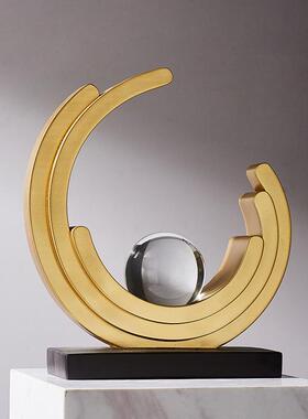 现代简约抽象艺术财源滚滚寓意摆件客厅电视柜酒店玄关装饰品送礼