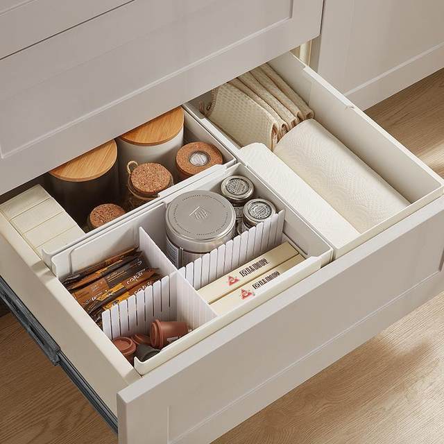 Kitchen cabinet storage box lengthened, retractable, right angle stackable household storage box narrow and long folding finishing box