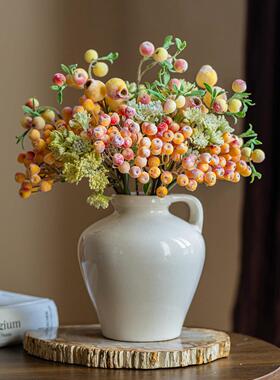 假花仿真花摆设轻奢高端客厅插花蓝莓浆果高级感逼真干花花束摆件