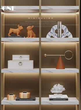 大地色电视柜开品放格装饰件摆客轻奢大麦秋书柜平层厅酒柜摆件