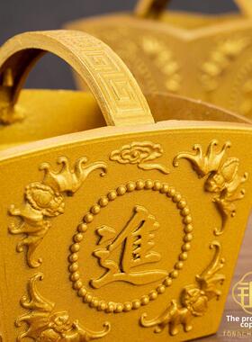 铜斗摆铜件日进DBE斗形金混元金斗纯拜斗米斗聚财斗迁黄铜方乔聚