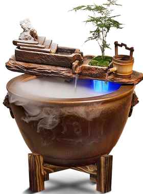 高档法养鱼大水缸台门海老式陶瓷养鱼缸玄关古室落地阳外庭院流水