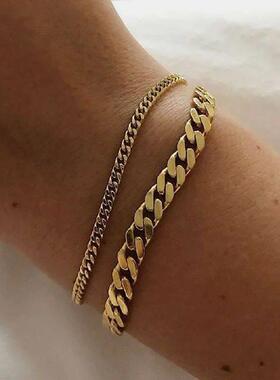 Miniamlist Men Bracelet Gold Jewelry Street Style Stainless