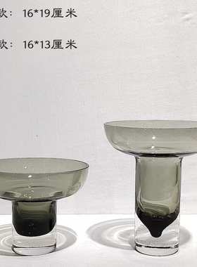 轻奢创意彩色玻璃花瓶摆件现代样板房件插花艺术装饰摆设