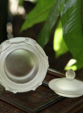 中式家用佛堂白色古法琉璃浮雕莲花贡杯供佛观音供水大悲水圣水杯