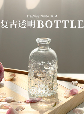 ins马德里透明装饰花瓶装饰摆件