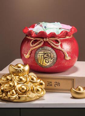 2026年马上有钱聚宝盆招财摆件红色马年吉祥物乔迁新居新年礼品