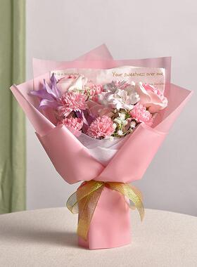 玫瑰花束成品康乃馨香皂彷真花毕业礼品送女老师妈妈生日永生花
