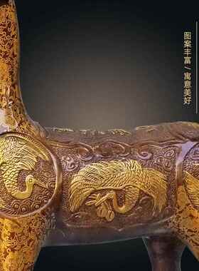 大号铜梅花鹿一对龙凤福鹿乔迁开业礼品家居办公摆件福禄铜雕塑