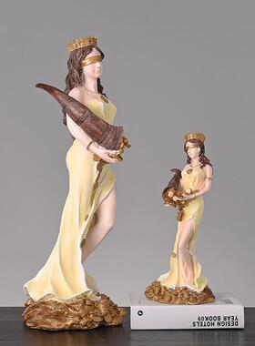 欧式财富女神雕像树脂工艺品天使摆设家居装饰商务送礼桌面摆件