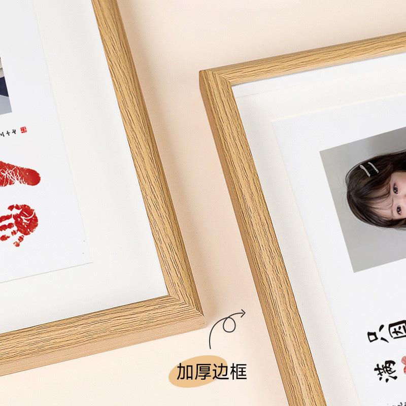 周岁手足印画兔宝宝新生婴儿满月百天脚印纪念仪式感一岁一礼相框 - 图3