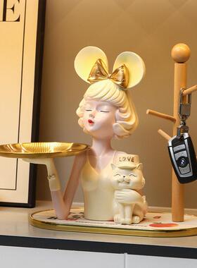 玄关钥匙收纳摆件家居饰品创意网红客厅电视柜桌面装饰高档摆件