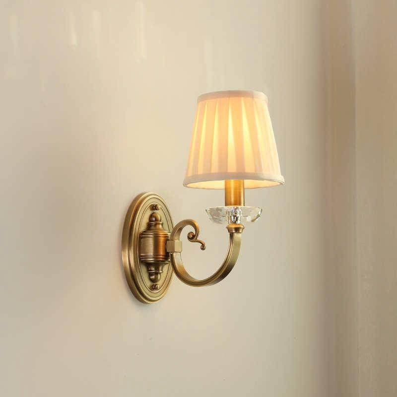 美式卧室古铜床头灯壁灯轻楼梯电视背景复古墙墙壁灯高端奢客厅,淘宝优惠券,粉丝福利购,淘宝优惠卷
