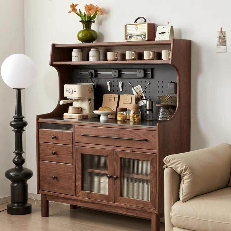 实木餐边柜客厅茶水柜收纳柜北欧靠墙胡桃木收纳柜家用酒柜备餐柜,淘宝优惠券,粉丝福利购,淘宝优惠卷