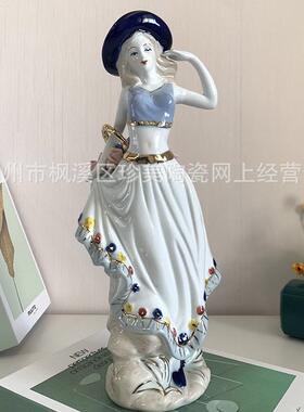 工厂直销 欧式西洋女陶瓷摆件工艺品 客厅酒柜电视柜新房人物摆设