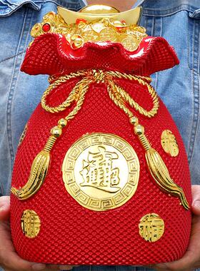 钱存罐2025新款祇进不出宝福袋聚宝盆财进金元宝招摆件客厅装ft-2