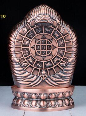 合金彩绘十相自在大相牌 家居饰品摆件 藏式特色工艺挂门客厅