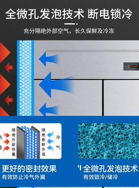 四门冰箱商用冷藏冷冻冰柜厨房不锈钢工作台冷柜4门大容量