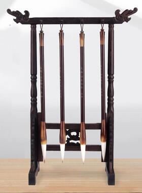 文昌笔摆件笔架毛笔挂架文昌帝君状元笔现代学生文房四宝书法笔挂