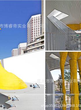 玻璃钢屋顶外型黄色卡通雕塑场商可爱卡通大动物11户园林小品摆件