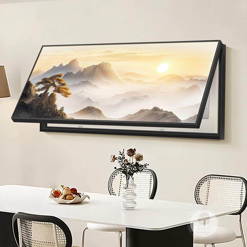 旭日东升电表箱装饰画横版入户电源开关遮挡挂画大尺寸靠山图挂画,淘宝优惠券,粉丝福利购,淘宝优惠卷