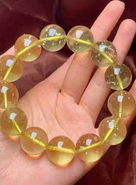 天然利比亚黄金陨石手链 大颗粒男女款单圈圆珠手串 尺寸18.6毫米