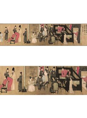 十大传世画局部图丝水绸画卷轴绢画宣纸画画名F76T75M9仿古画国画