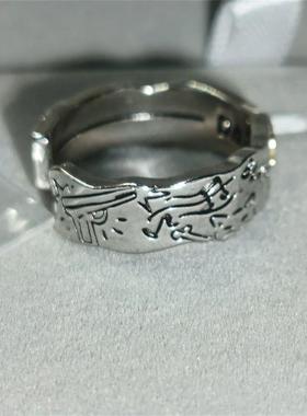 《盗墓笔记》黑眼镜戒指影剧周边原创设计开口涂鸦食指戒生日礼物