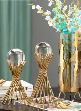 轻奢北欧房间客厅水晶球装饰品艺术简约办公室书桌电视柜水晶摆件